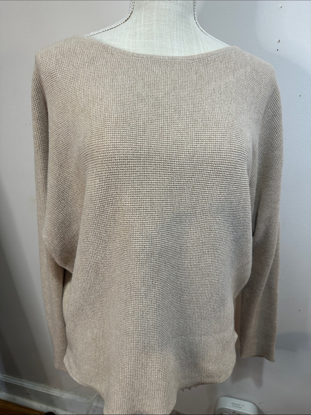 T.J.Maxx Neutral Off-Shoulder Knit Sweater in Light Beige